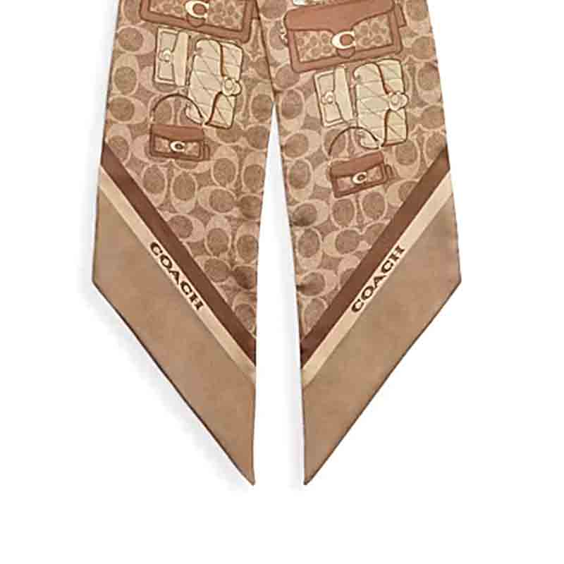 Lookbook (W) 코치 태비 플로럴 프린트 핸드백 실크 스카프 포함 - 카키 CAS77-TN2