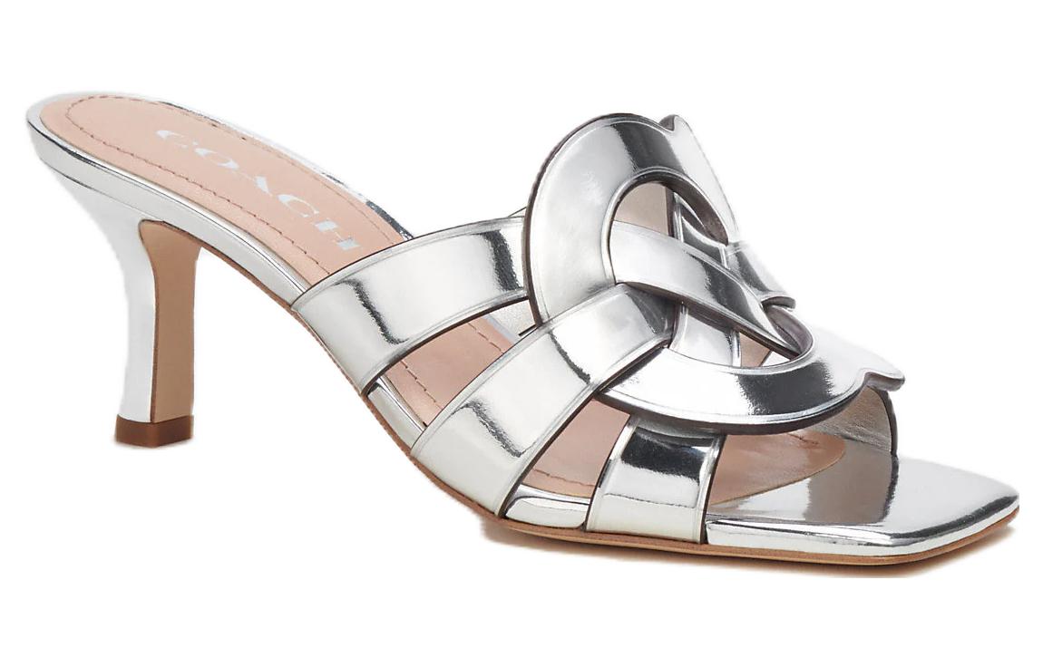 (W) Coach Tillie Leather Open-Toe Slide 'Silver' 圖 2