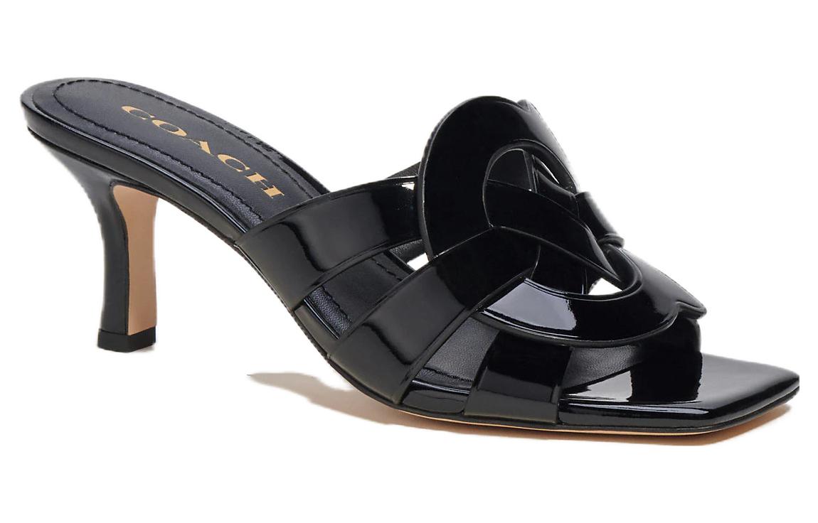 (W) Coach Tillie Patent Leather Square Toe Slide 'Black' 圖 2