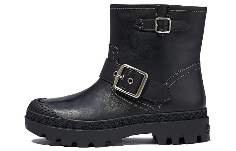 (Women) Coach Trooper Boot 'Leather Moto - Black' CD292_BLK