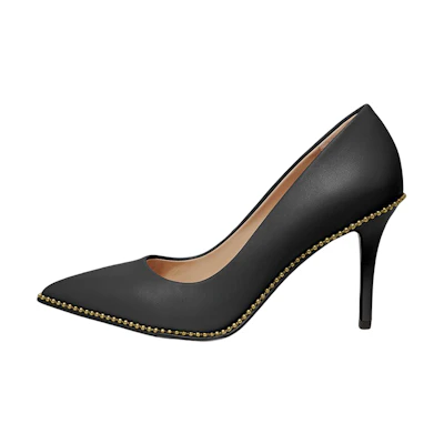 (W) Coach Waverly 'Black Pointed-Toe Stiletto'