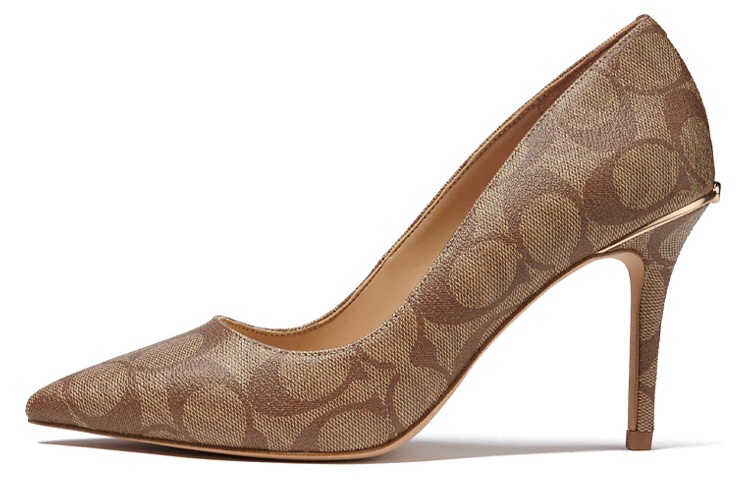 (Women) Coach Wiley Khaki 'Signature Jacquard Stiletto' CE330_KHA