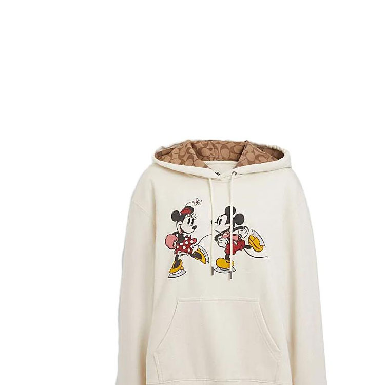 Details for (W) COACH x Disney FW23 米奇印花連帽衫 奶油色。 CL692-CRM