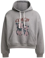 (Women) COACH x Lil Nas X FW23 Grey Cat Logo Cropped Hoodie. CQ071-HGR (Women) COACH x Lil Nas X FW23 Grey Cat Logo Cropped Hoodie. CQ071-HGR