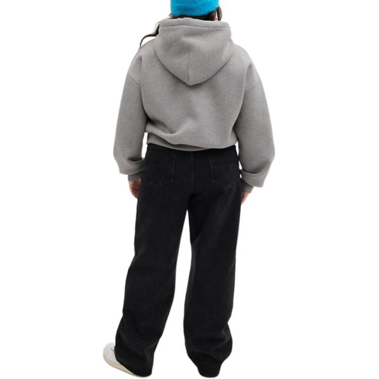 Shop (W) 코치 x 릴 나스 X FW23 그레이 캣 로고 크롭 후디. CQ071-HGR