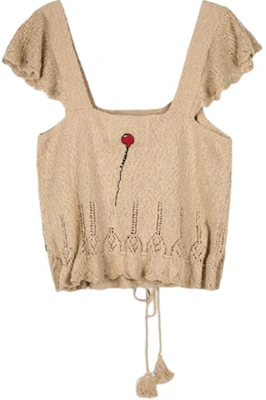 (W) COACH x OBSERVED BY US Top de Punto con Mariposas Florales Rosa y Blanco - SS24 CT624-BLH Lookbook (W) COACH x OBSERVED BY US Top de Punto con Mariposas Florales Rosa y Blanco - SS24 CT624-BLH