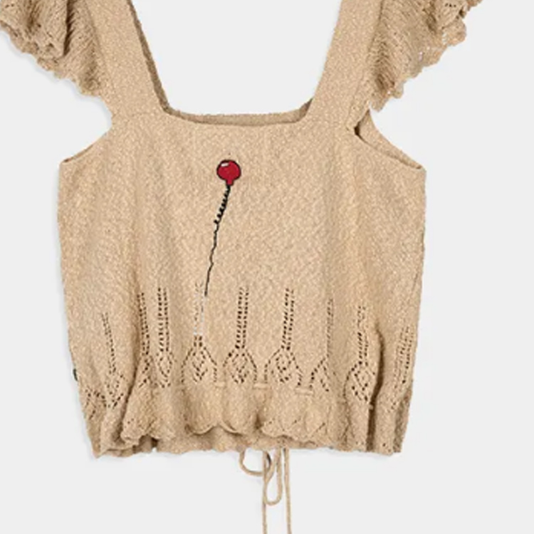 Shop (W) COACH x OBSERVED BY US Top de Punto con Mariposas Florales Rosa y Blanco - SS24 CT624-BLH