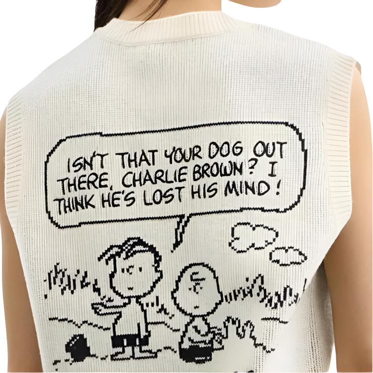 Details for (Women) COACH x PEANUTS Snoopy 75th Anniversary Sleeveless Knit Vest Cream White Women. CBE84-CU3