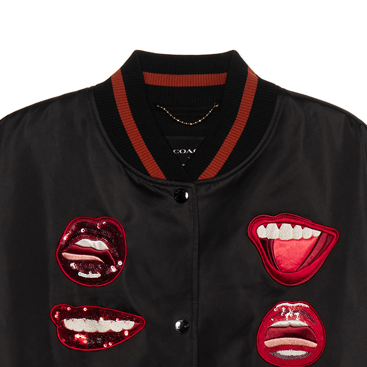 Sizing (W) COACH x Tom Wesselmann 黑色刺繡唇形外套 SS22 CA692-BLK