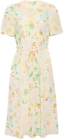 (Women) COACH Yellow Floral Short-Sleeve Dress C4351-PI3 (Women) COACH Yellow Floral Short-Sleeve Dress C4351-PI3