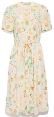 (W) COACH Gaun Lengan Pendek Bunga Kuning C4351-PI3 Order (W) COACH Gaun Lengan Pendek Bunga Kuning C4351-PI3