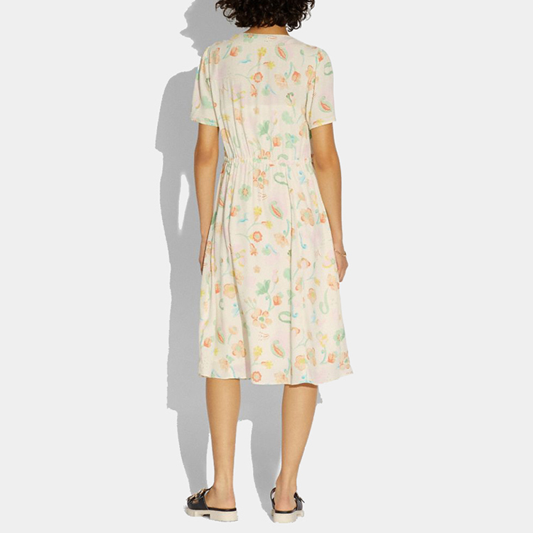 Shop (W) COACH Gaun Lengan Pendek Bunga Kuning C4351-PI3