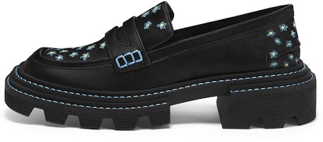(Women) CHARLES & KEITH Coco Capitán x Charles & Keith PU Loafer 'Black Floral Embroidery' CK1-70900334-2-BLACK (Women) CHARLES & KEITH Coco Capitán x Charles & Keith PU Loafer 'Black Floral Embroidery' CK1-70900334-2-BLACK