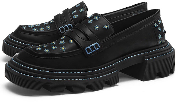 (W) CHARLES & KEITH Coco Capitán x Charles & Keith PU Loafer 'Sulaman Bunga Hitam' CK1-70900334-2-BLACK Order (W) CHARLES & KEITH Coco Capitán x Charles & Keith PU Loafer 'Sulaman Bunga Hitam' CK1-70900334-2-BLACK