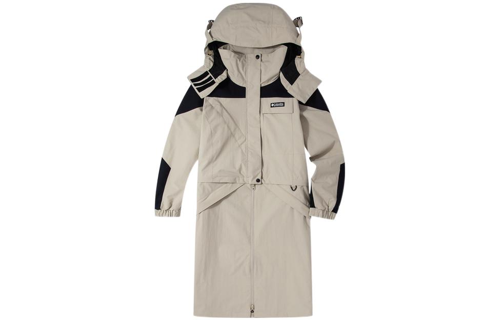 (Women) Columbia 3-in-1 Waterproof Hooded Fleece Jacket Khaki Colorblock WR2465C-271