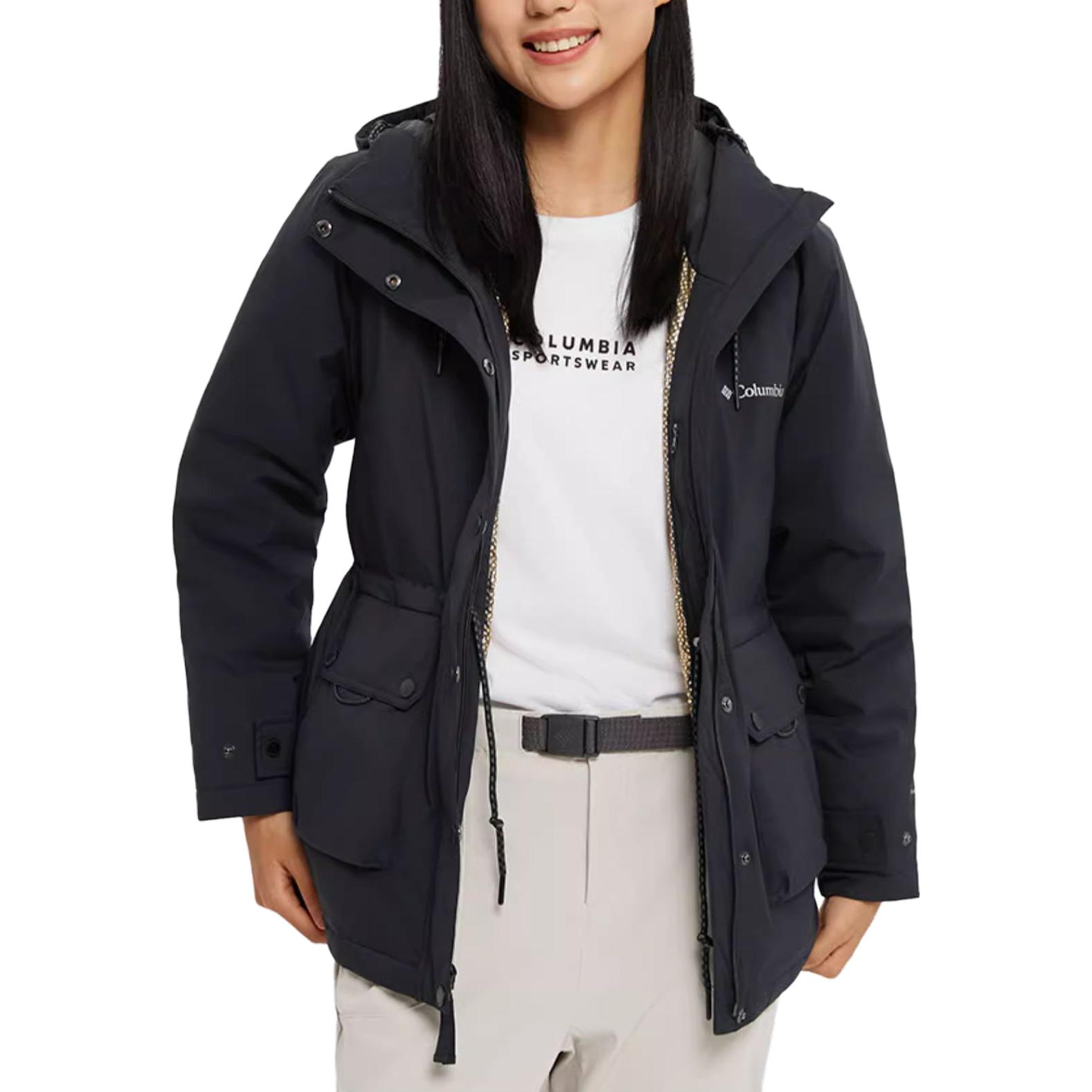 Details for (W) Chaqueta Columbia Negra Omni-Heat con Capucha, Cortavientos y Acolchada. WR6473-010