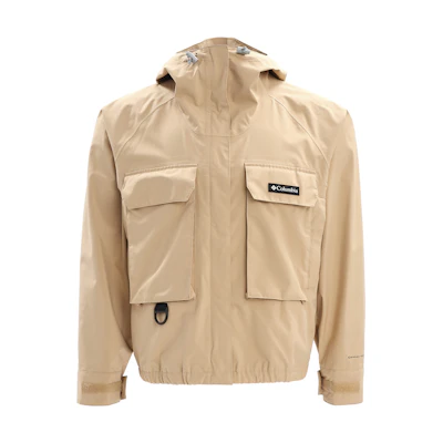 (Women) Columbia Casual Waterproof Zip-Up Hooded Jacket Beige Outdoorwear. WR4658-262