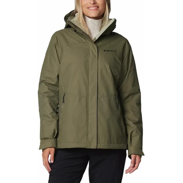 (Women) Columbia  Green Omni-Heat Waterproof Windproof Fleece Lined Jacket. WR9843-397