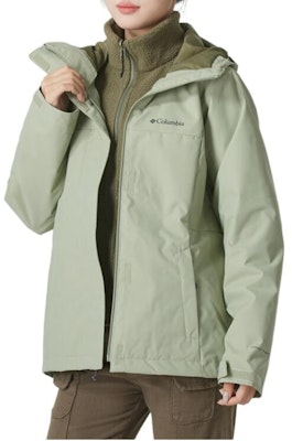 (W) 哥伦比亚绿色防水透气3合1户外连帽夹克. WR7686-348 Cheap (W) 哥伦比亚绿色防水透气3合1户外连帽夹克. WR7686-348