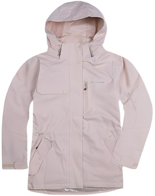 (Women) Columbia Hooded Windbreaker Jacket - Solid Blush Pink with Logo Print. XR1072-618 Buy (Women) Columbia Hooded Windbreaker Jacket - Solid Blush Pink with Logo Print. XR1072-618