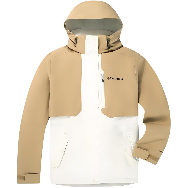 (Women) Columbia  Outdoor Waterproof Jacket White/Beige - Hiking & Climbing Gear. XR3853-192