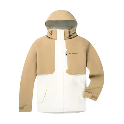 (Women) Columbia Outdoor Waterproof Jacket White/Beige - Hiking & Climbing Gear. XR3853-192