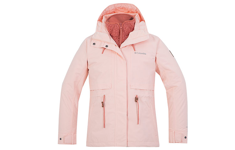 Order (W) Chaqueta 3 en 1 Columbia Rosa Impermeable, Cortaviento y con Forro Polar. WR2182-890