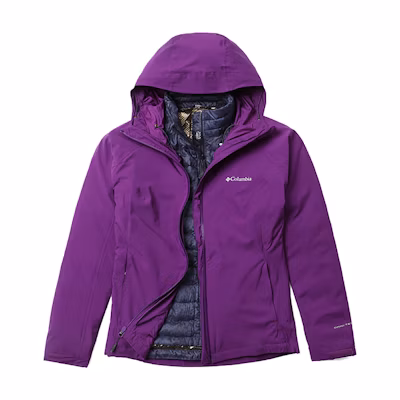(Women) Columbia Purple Waterproof Windproof Insulated Down Jacket. WR6679-575