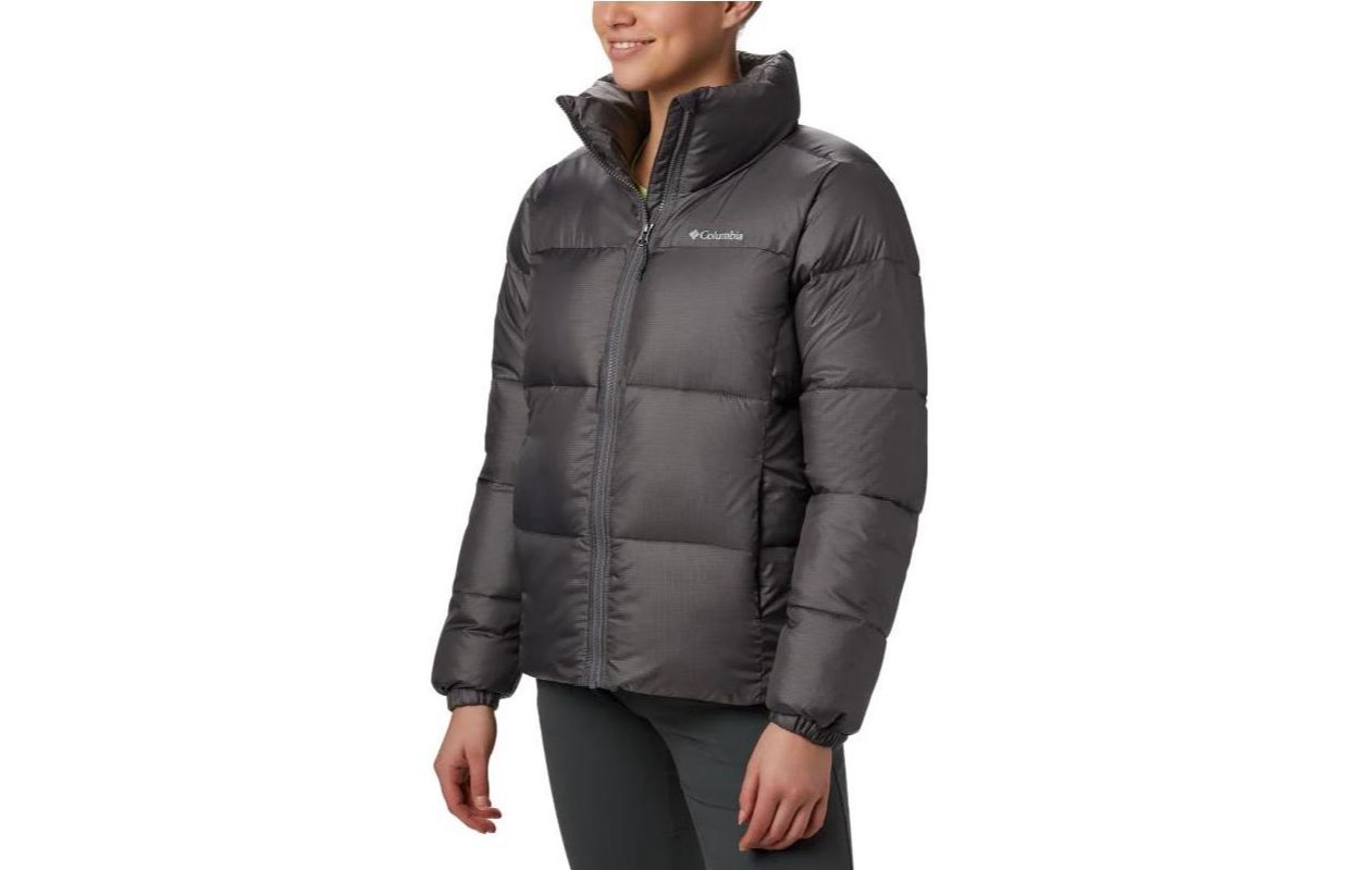 Order (Women) Columbia  Quilted Logo Print Stand Collar Jacket Deep Gray. 1864781-010