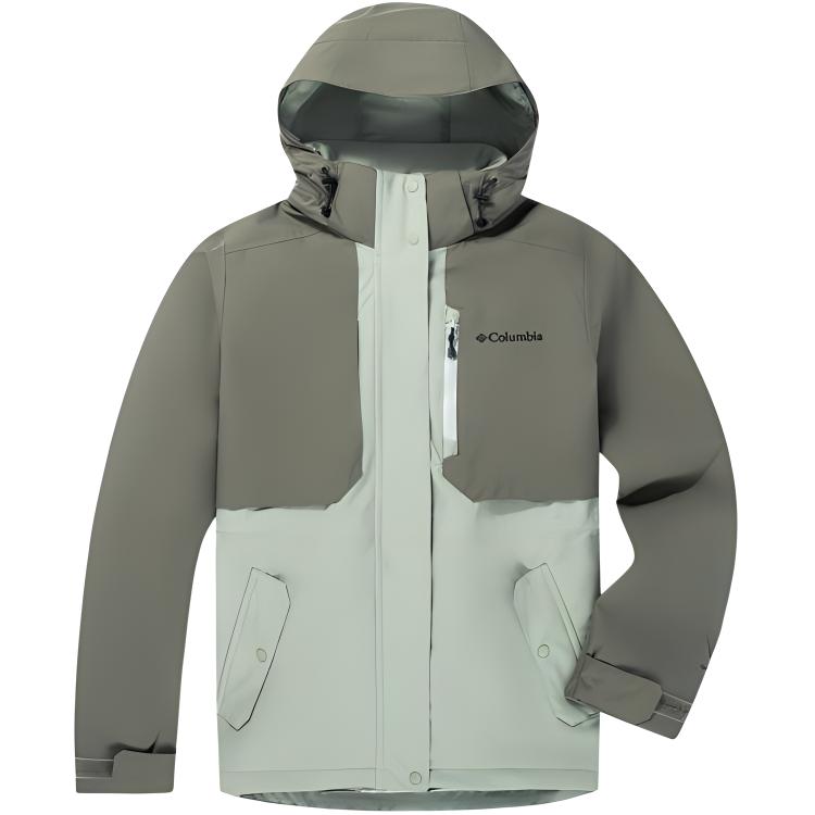 (Women) Columbia  Waterproof Breathable Outdoor Jacket with Removable Hood Light Green. XR3853-348