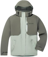 (Women) Columbia Waterproof Breathable Outdoor Jacket with Removable Hood Light Green. XR3853-348 (Women) Columbia Waterproof Breathable Outdoor Jacket with Removable Hood Light Green. XR3853-348