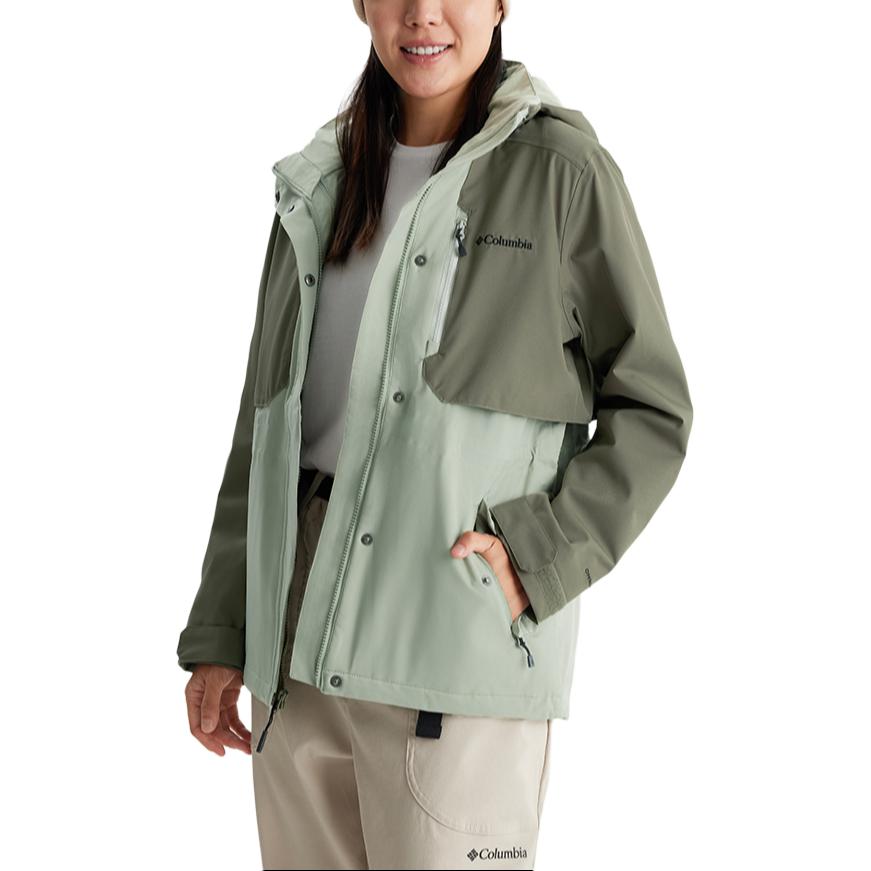 Details for (W) 哥伦比亚防水透气可拆帽户外夹克浅绿色 XR3853-348