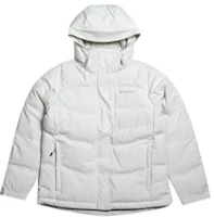 (Women) Columbia White Logo Print Hooded Down Jacket XR7668-191 (Women) Columbia White Logo Print Hooded Down Jacket XR7668-191