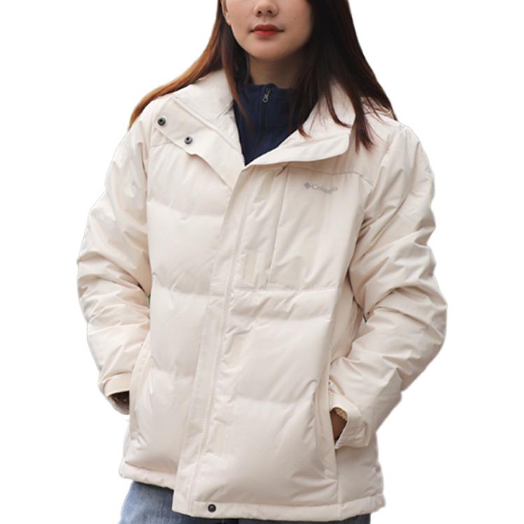 Shop (Women) Columbia  White Logo Print Hooded Down Jacket XR7668-191