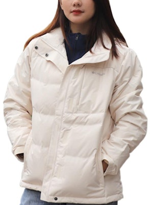 (Women) Columbia White Logo Print Hooded Down Jacket XR7668-191 Shop (Women) Columbia White Logo Print Hooded Down Jacket XR7668-191