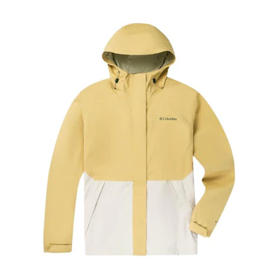 (Women) Columbia Yellow Colorblock Waterproof Windproof Hiking Jacket with Hood XR1866-292