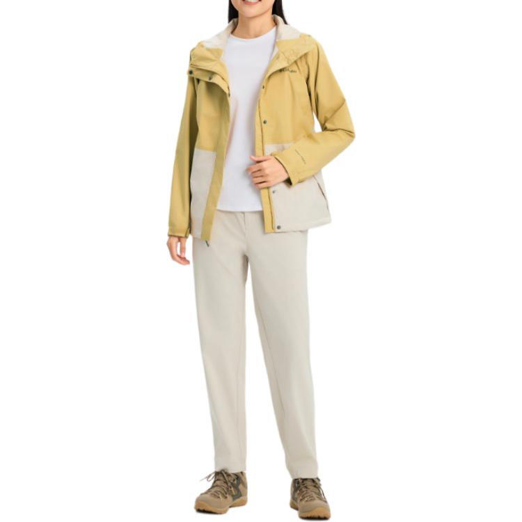 Shop (W) 哥伦比亚黄色拼色防水防风连帽徒步夹克 XR1866-292