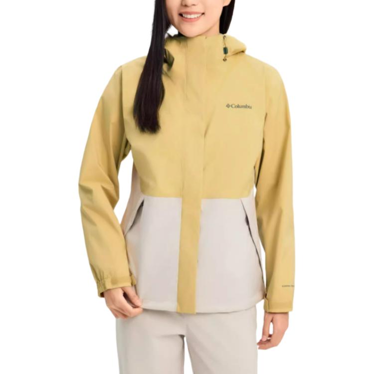 Purchase (W) 哥伦比亚黄色拼色防水防风连帽徒步夹克 XR1866-292