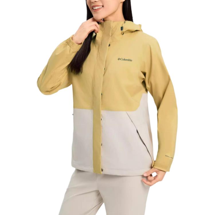 Details for (W) 哥伦比亚黄色拼色防水防风连帽徒步夹克 XR1866-292