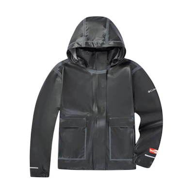 (Women) Columbia Black Waterproof Logo Patch Hooded Jacket WR7397-010