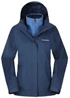 (Women) Columbia Blue Solid Color Embroidered Logo 3-in-1 Zip Hoodie WR1074-466 (Women) Columbia Blue Solid Color Embroidered Logo 3-in-1 Zip Hoodie WR1074-466