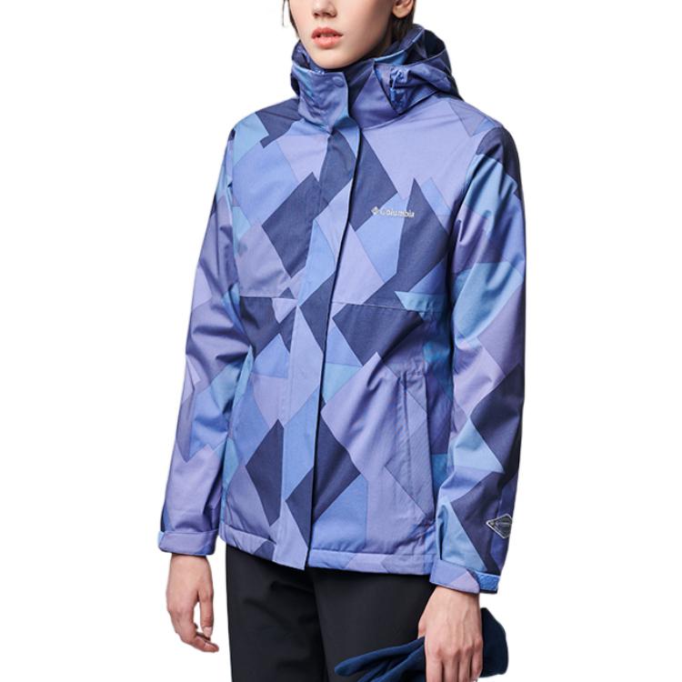 Lookbook (W) Columbia Jaket Hoodie Tahan Air Colorblock Bordir Logo - Biru PL7206-593