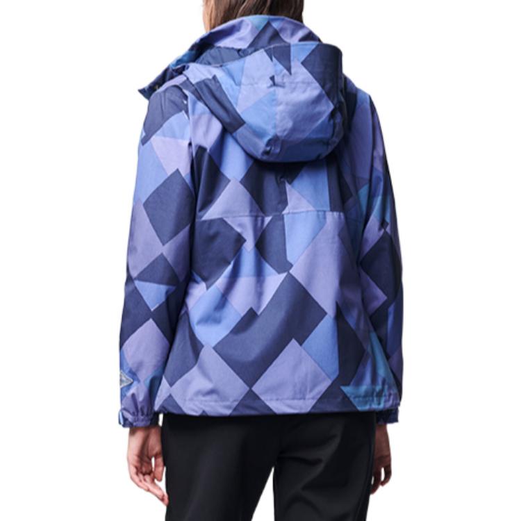 Shop (W) Columbia Jaket Hoodie Tahan Air Colorblock Bordir Logo - Biru PL7206-593