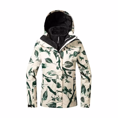 (Women) Columbia FW22 Yellow Leaf Print 3-in-1 Winter Jacket Women WR1958-191