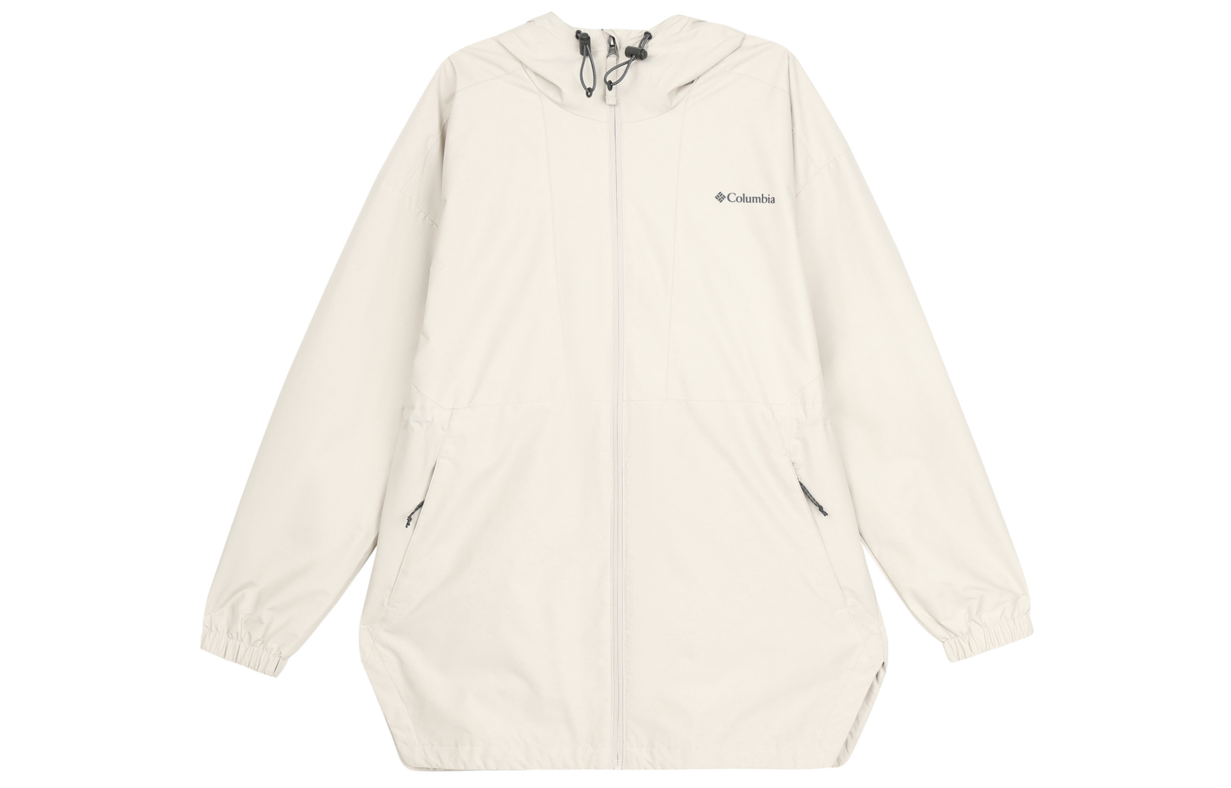 (Women) Columbia Gray Solid Color Running Training Fitness Hoodie Jacket XR2777-278