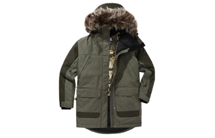 (Women) Columbia Green Down Jacket - Waterproof, Windproof with Fur Hood. WR2514-398