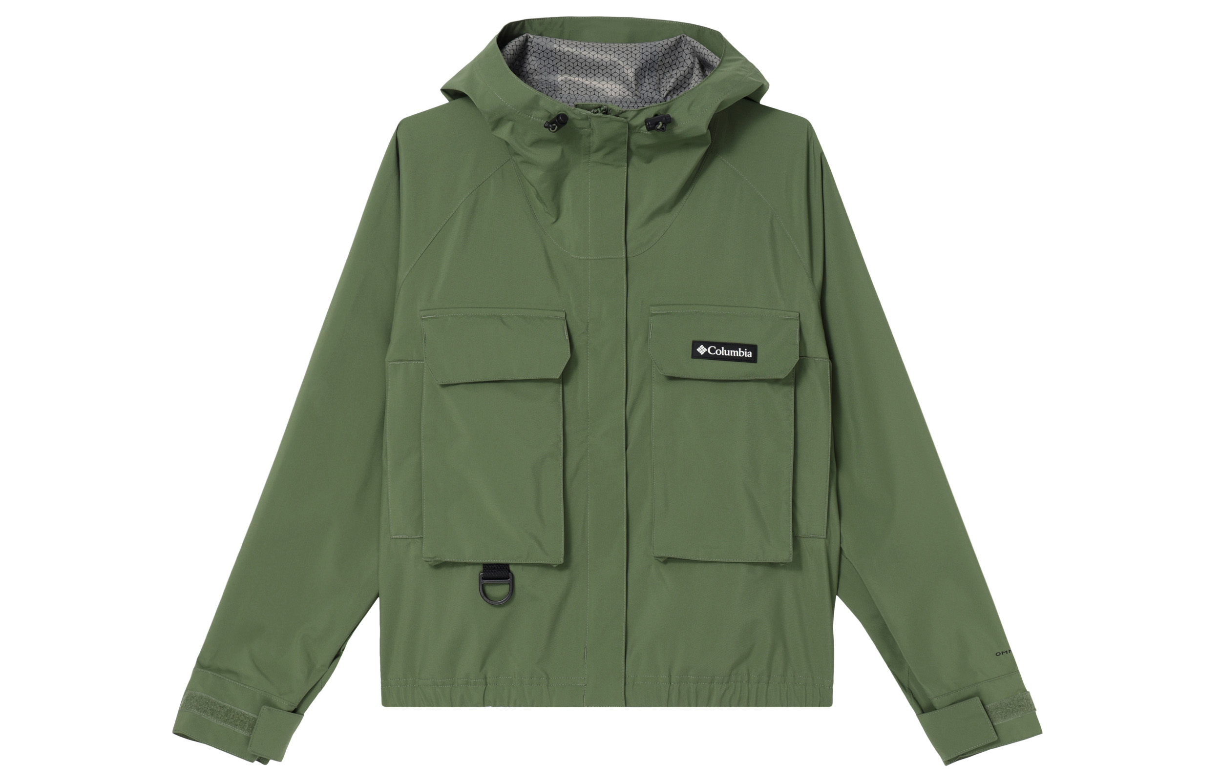 (Women) Columbia Green Waterproof Windproof Printed Zip-Up Hooded Jacket WR4658-352