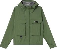 (Women) Columbia Green Waterproof Windproof Printed Zip-Up Hooded Jacket WR4658-352 (Women) Columbia Green Waterproof Windproof Printed Zip-Up Hooded Jacket WR4658-352