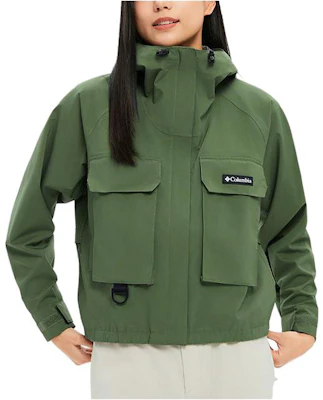 (W) 哥伦比亚绿色防水防风印花连帽拉链夹克 WR4658-352 Shop (W) 哥伦比亚绿色防水防风印花连帽拉链夹克 WR4658-352
