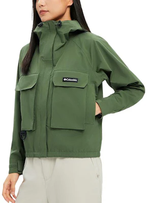 (W) 哥伦比亚绿色防水防风印花连帽拉链夹克 WR4658-352 Purchase (W) 哥伦比亚绿色防水防风印花连帽拉链夹克 WR4658-352